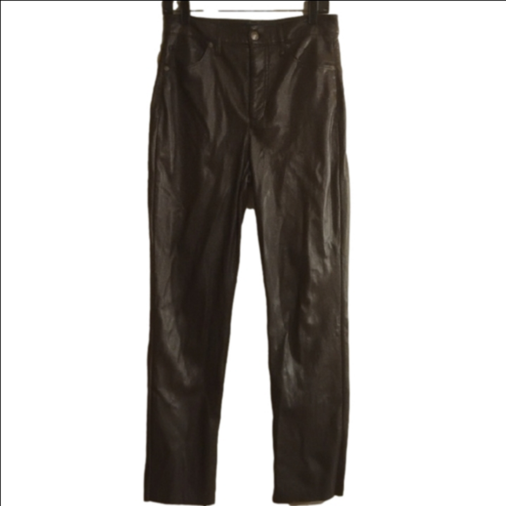 Express Faux Leather Chocolate Trousers. Size 8 Long, May Have  Been Shortened.